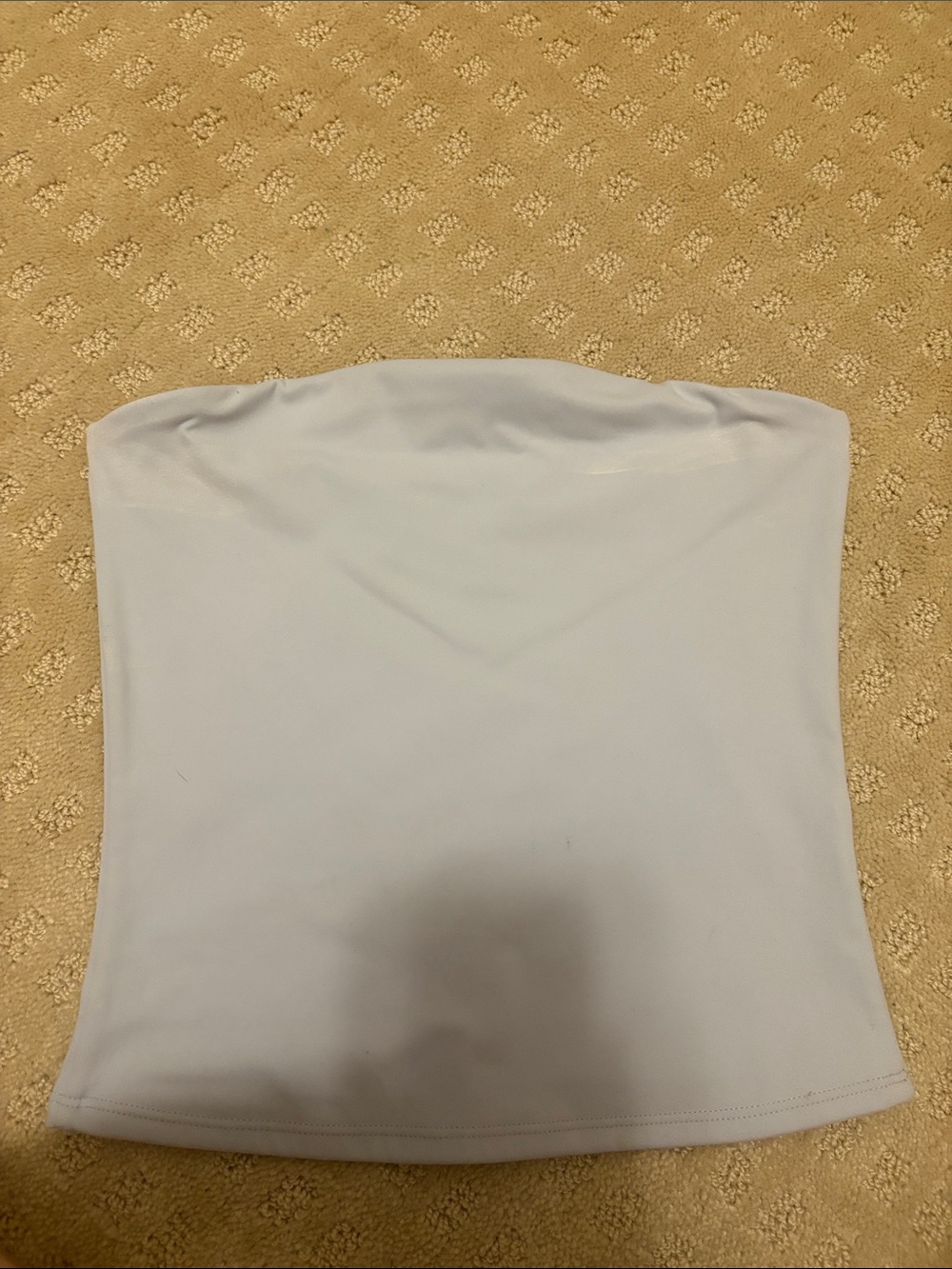 Garage Strapless Crop Top in Light Blue